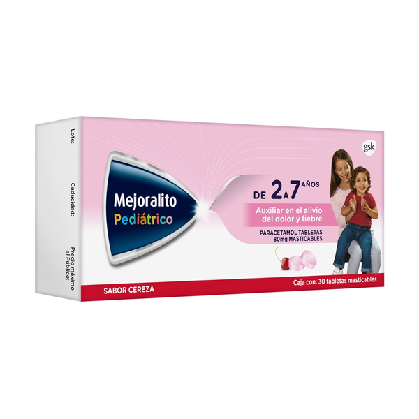 Mejoralito Pediatrico Paracetamol, 30 Tabletas Masticables