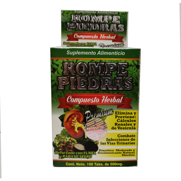 Rompe Piedras Yumel y Rabano Negro Compuesto Herbal, 100 Tabletas