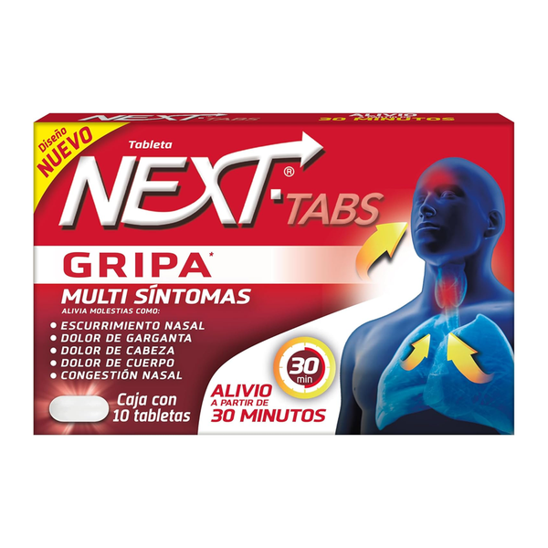 Next Tabs Gripa Multi Sintomas, 10 Pastillas