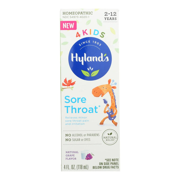 Hyland's Natural 4 Kids Sore Throat, 4 oz