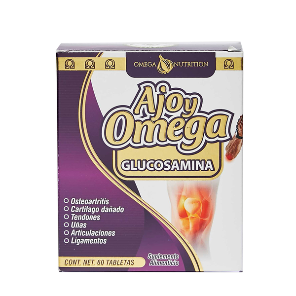 Omega Nutrition Ajo y Omega Glucosamina, 60 Tabletas