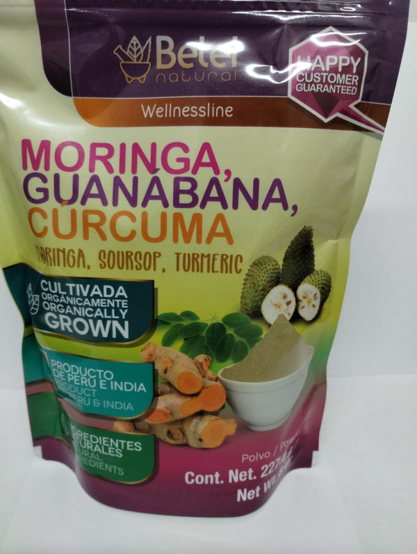 Moringa, Guanabana, Curcuma Cultivada Organicamente, 8 oz