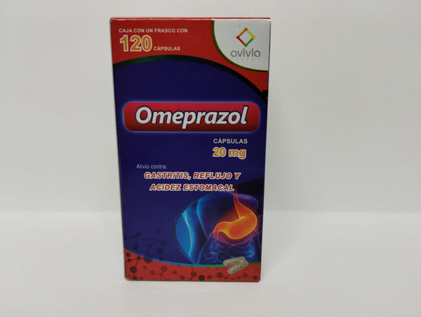 Omeprazol Gastritis, Reflujo y Acidez Estomacal, 120 Capsulas