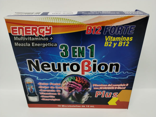 3 en 1 Neurobion B12 Forte, 10 Microbotellas