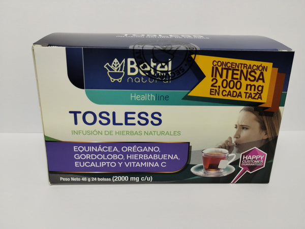 Betel Natural Tosless Té Natural, 24 Bolsitas de Té