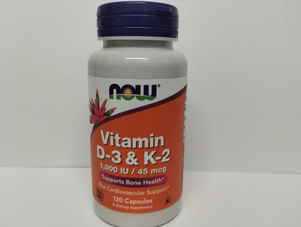 Now Vitamina D3 y K2, 120 Capsulas