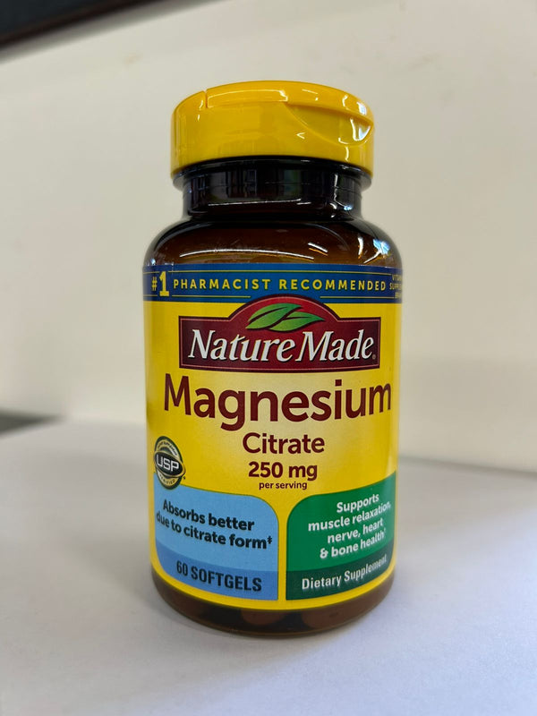 Nature Made Magnesium Citrate 250 mg, 60 capsulas