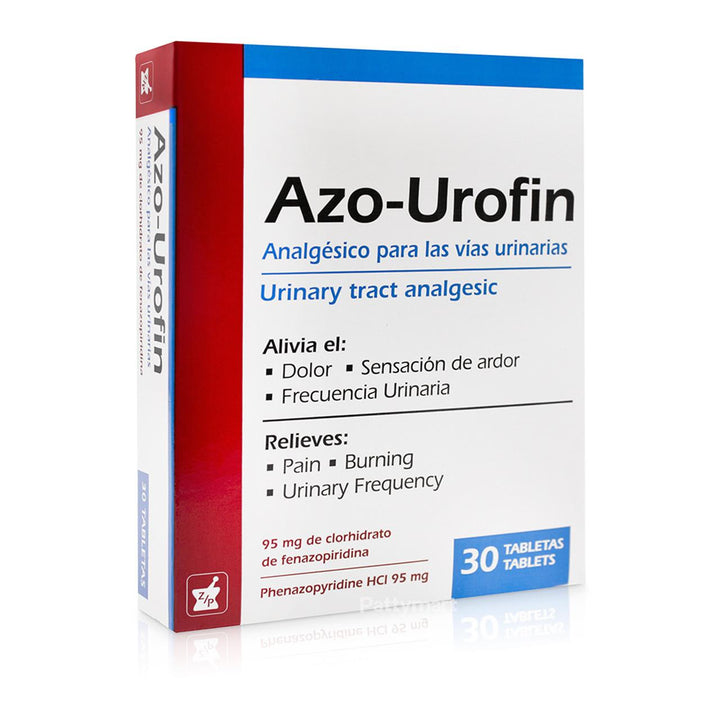 AZO UROFIN 30 TAB Alivio Rápido para el Dolor Urinario